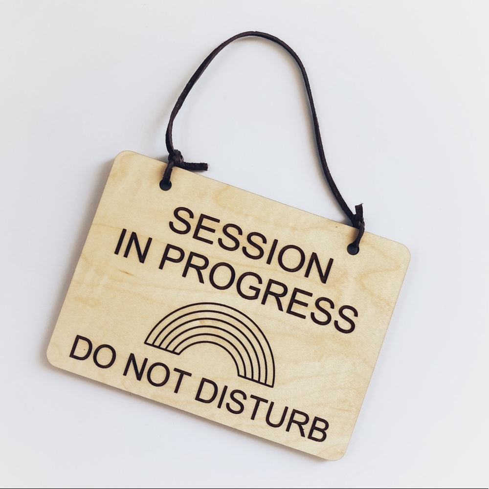 SESSION IN PROGRESS DO NOT DISTURB SIGN 🌈